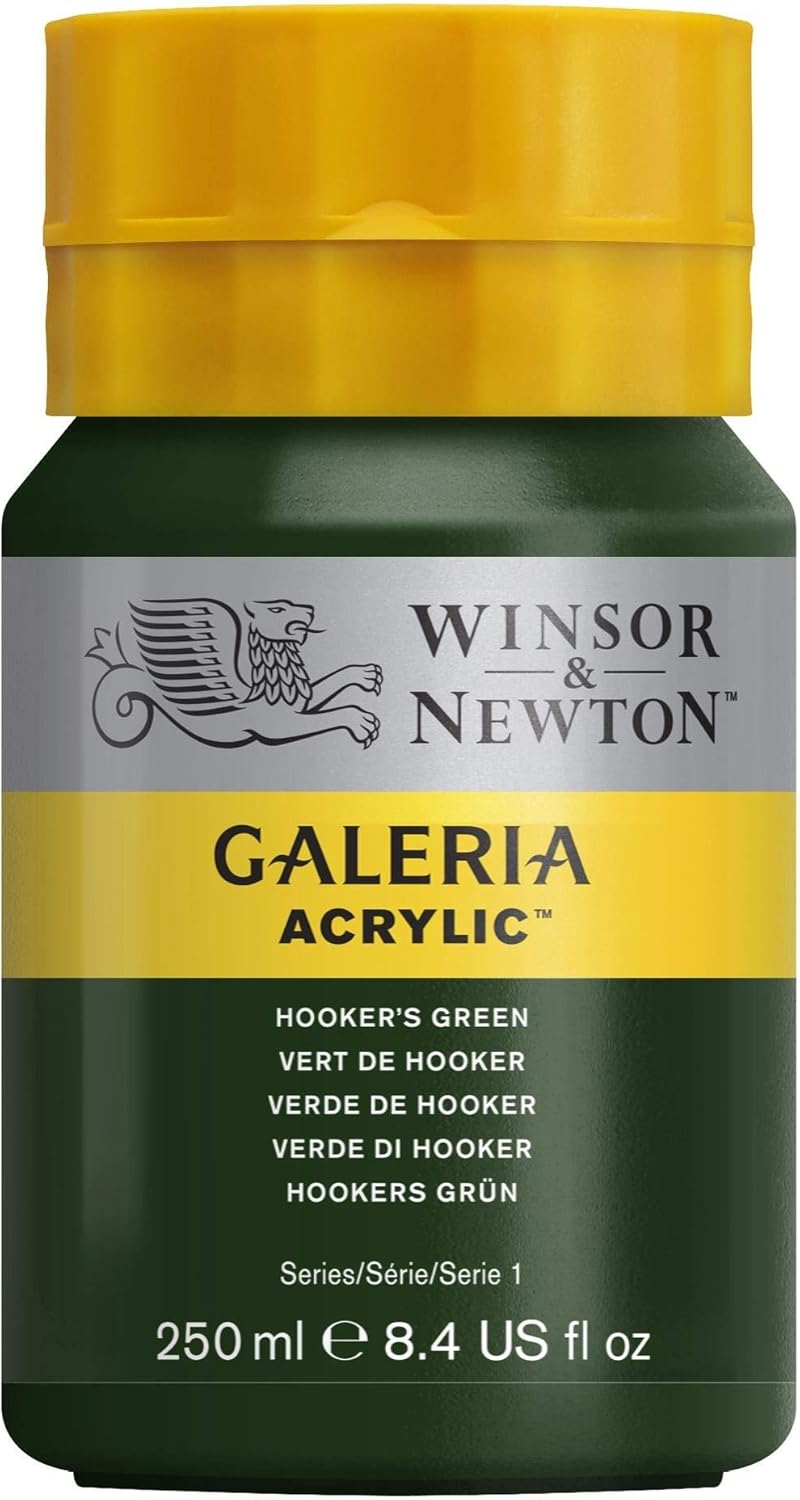 Winsor & Newton 250ml Bottle Galeria Acrylic Colour with Nozzle Cap - Hookers Green, 250 ml