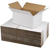 SUNLPH White Shipping Boxes 10x7x5 Inches Small Corrugated Cardboard Boxes, 25 Pack