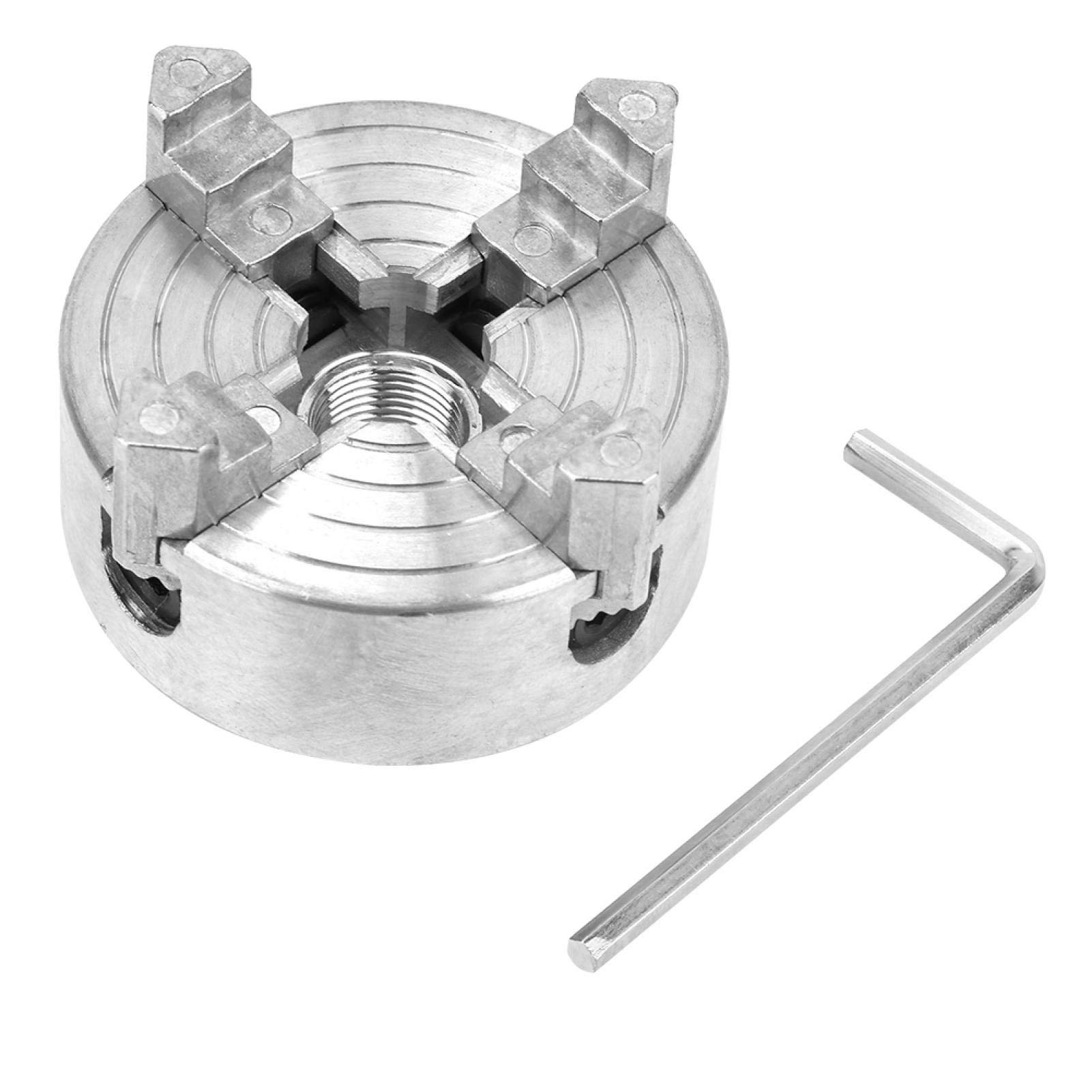 4 Jaw Independent Lathe Chuck, 4 Jaw Lathe Chuck OD 12-65mm ID 1.8-56mm Z011A Zinc Alloy Wood Turning Chuck Clamp Micro Metal Turning Lathe Part for Woodworking Lathe