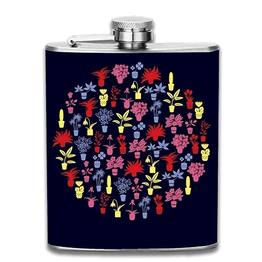 dfegyfr Color Home 7oz Liquor Whiskey Flask and Premium Box - Stainless Steel and Leak Proof