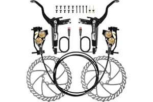 4 Pistons E-Bike Electric Power-Off Hydraulic Disc Brake Set,2-PIN Pre-Bled with Mineral Oil Brakes Kit 610NM Dry Braking For