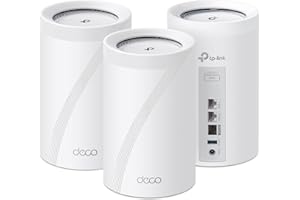 TP-Link BE14000 Tri-Band Wi-Fi 7 Mesh System Deco BE68 (3-Pack)-Whole Home Coverage up to 8,100 ft² | 10Gbps + 2.5Gbps Multi-