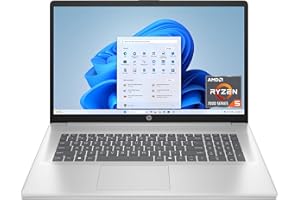 HP 17.3 inch Laptop, HD+ Display, AMD Ryzen 5 7520U, 16 GB RAM, 512 GB SSD, AMD Radeon Graphics, Windows 11 Home, Natural Silver, 17-cp2199nr