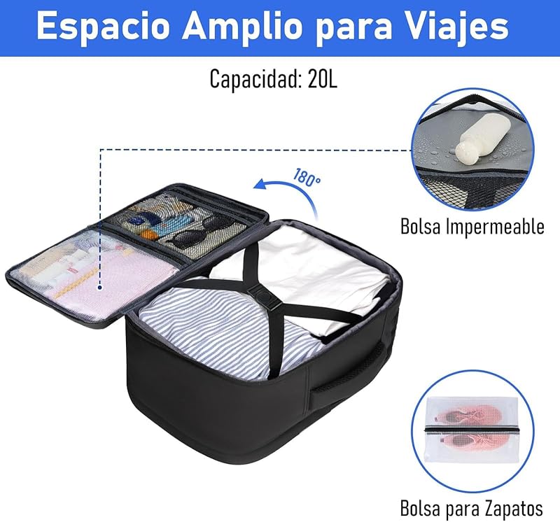 Mochila 40x30x20 Ryanair, Mochila Cabina 40x30x20 Portatil 15.6"
