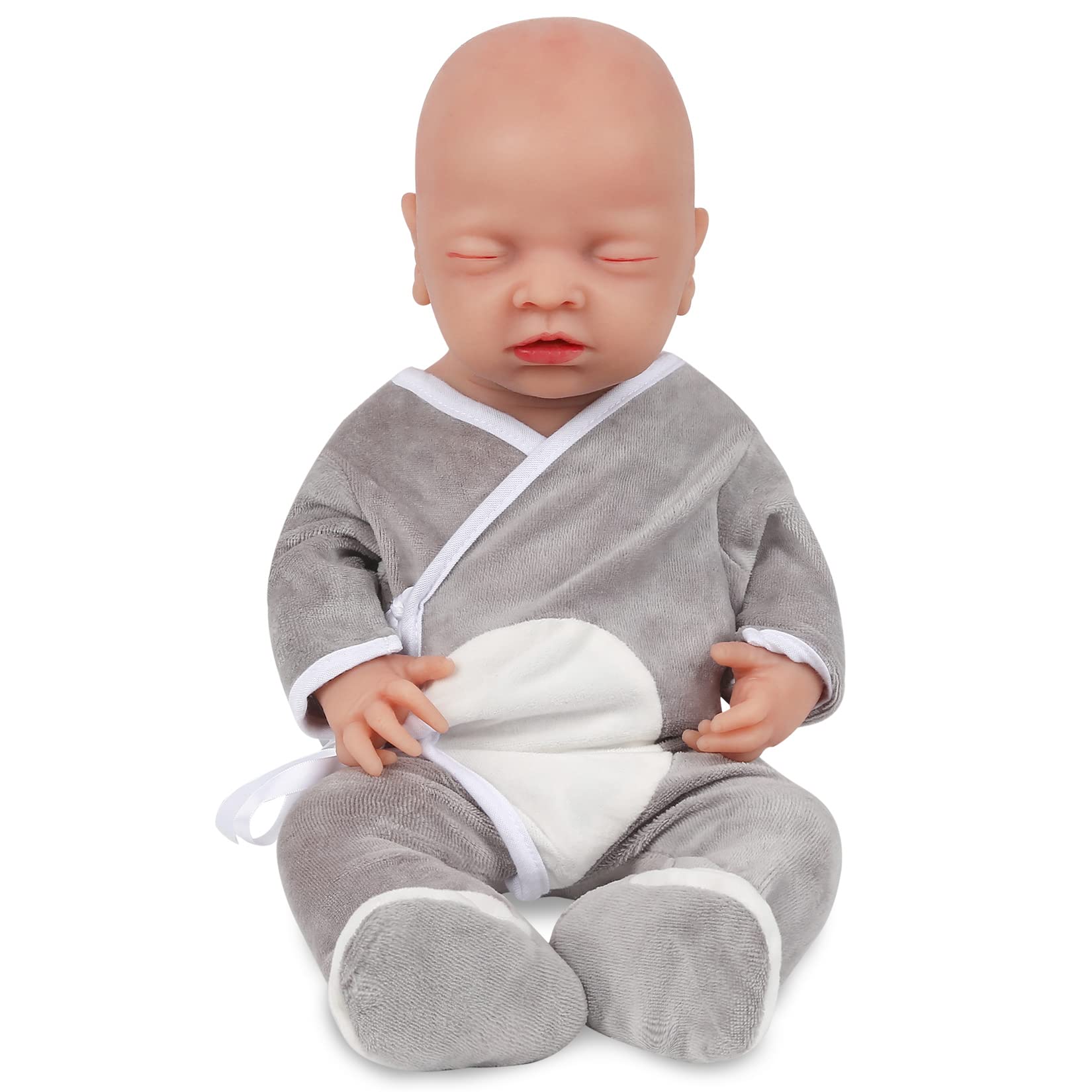 Vollence 18 inch Sleeping Silicone Baby Dolls Boy Weighted 2.98 kg,[NOT Vinyl],Silicone Full Body Reborn Lifelike Real Life Newborn Realistic Soft Babies Gift with Complete Accessories for Kids Age 3+