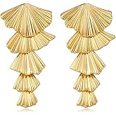 RAUCHBE Gold/Silver Shell Dangle Earrings for Women Seashell Drop Dangle Earrings Ocean Beach Earrings Summer Jewelry