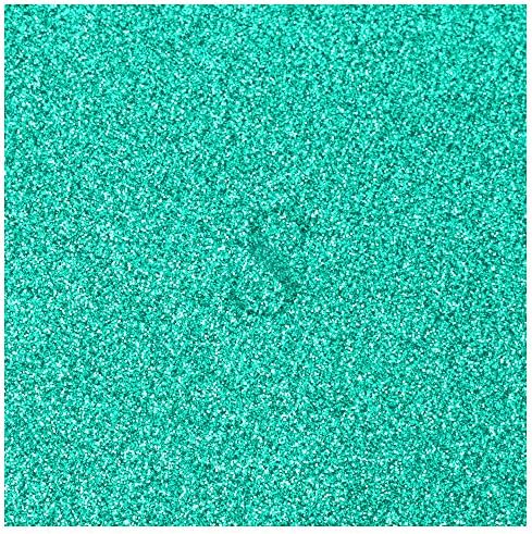 Glitter Glossy Transparent Permanent Vinyl 12 Inch x 12 Inch - Teal