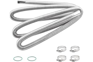 DZG Exhaust Pipe 118.1inch/ 300cm Flexible Diesel Heater Exhaust Hose Stainless Steel for Parking Air Heaters Fuel Tanks & Ge