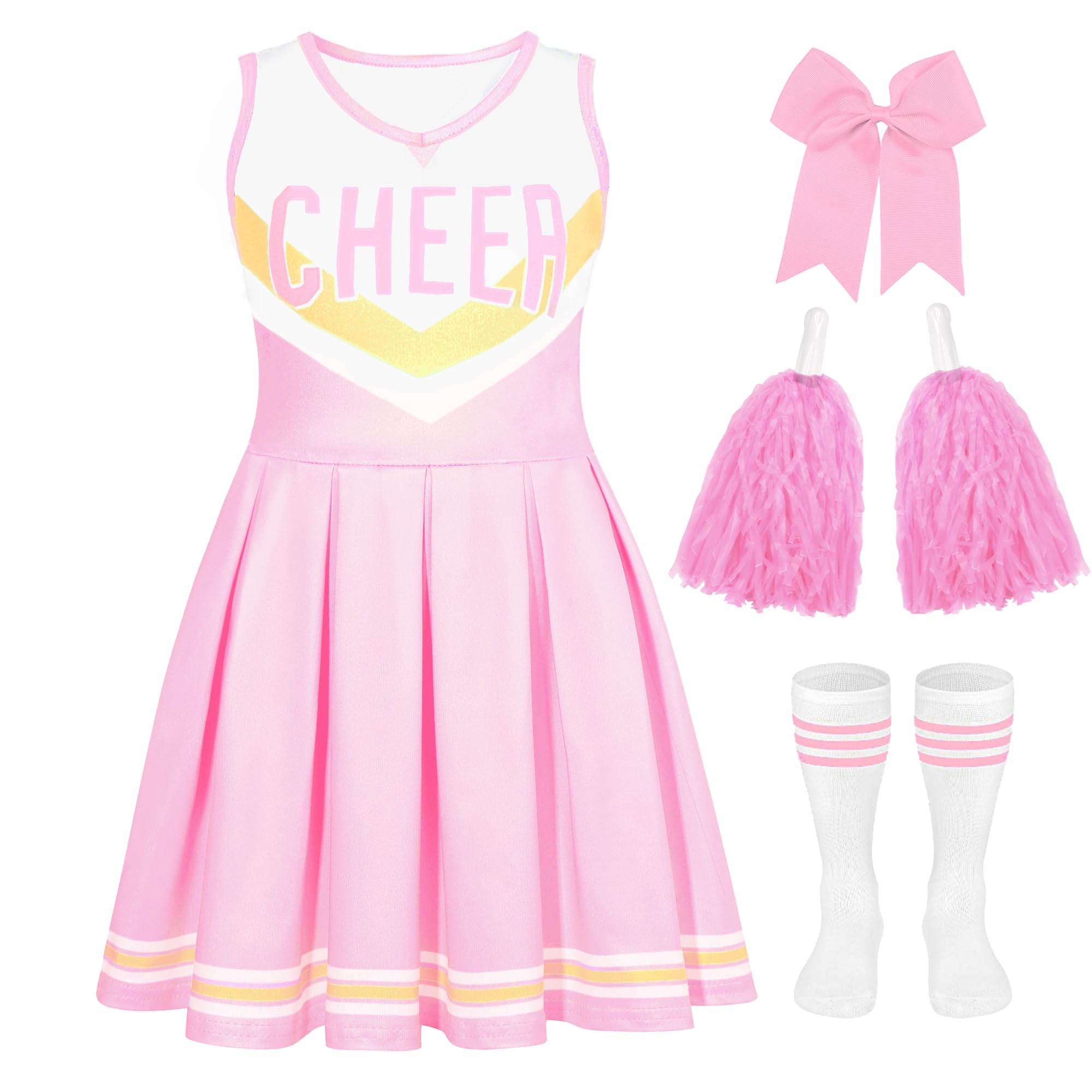 Photo 1 of **MISSING PARTS**
CIFITERY Cheerleading Outfit for Girls Pink Cheerleader Costume for Kids Cheerleader Dress for Toddler’s Halloween Gifts