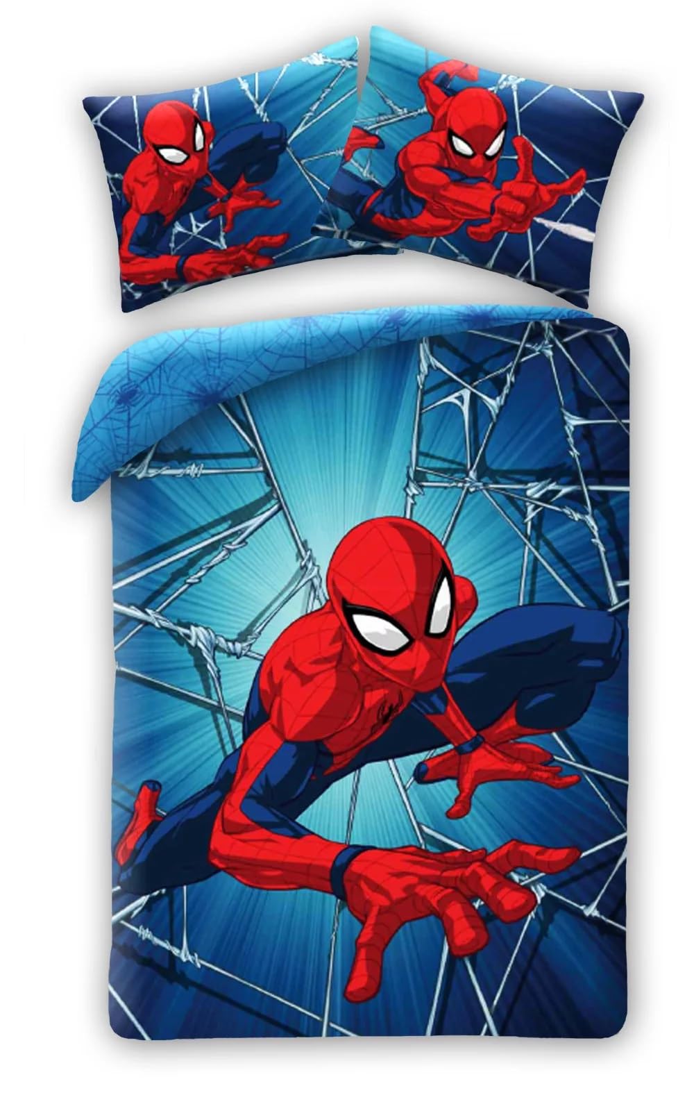 Spider-Man Spider-Man RAGNATELA – Bed Linen Set – Duvet Cover 140 x 200 cm and 1 Pillowcase 70 x 90 cm – 100% Cotton – Multi-Coloured