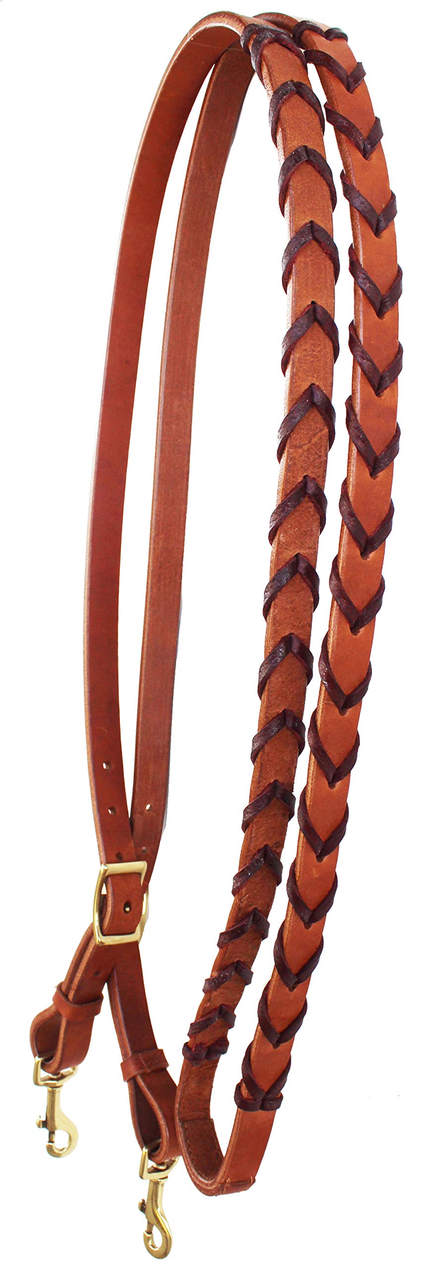 CHALLENGER Horse Western Amish Leather Latigo Laced Barrel Contest Reins 66RT10LT
