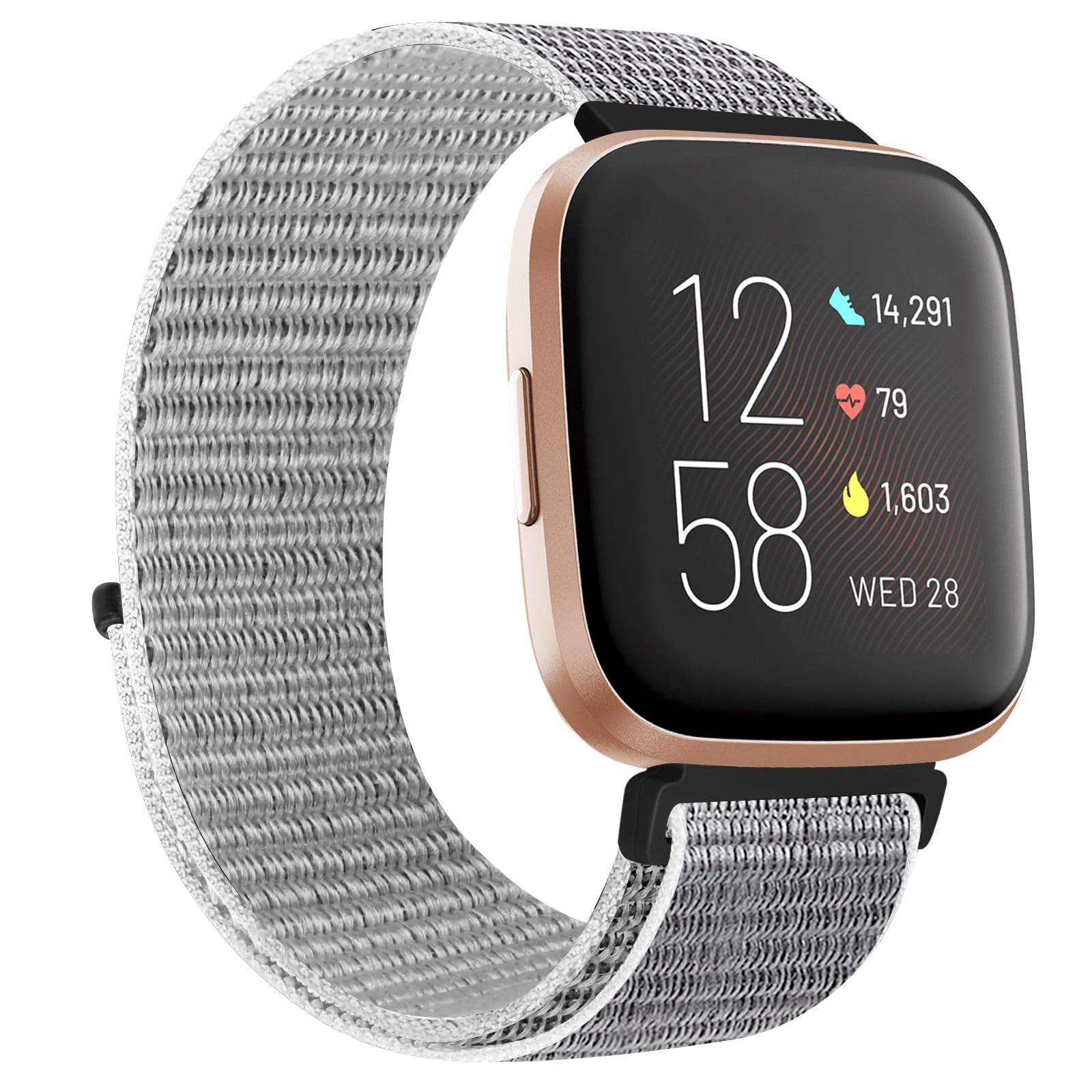 KIBDSNG Nylon Strap Compatible with Fitbit Versa 2 Strap/Versa Lite/SE/Versa Strap, Soft Adjustable Woven Sport Wristbands Replacement Band for Men Women