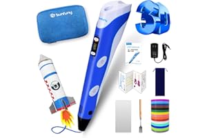 Sunfuny 3D Pen Gift for Kids, 3-Dimensional Printing Pen with Carrying Bag＆150ft 15 Color PLA Filaments Refills, 3-D Drawing 