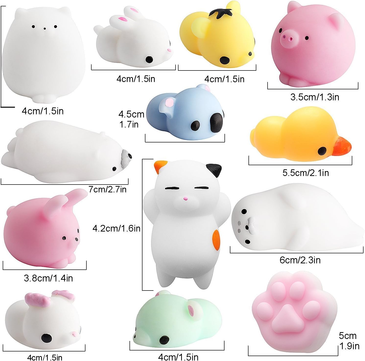 mochi animal squishies