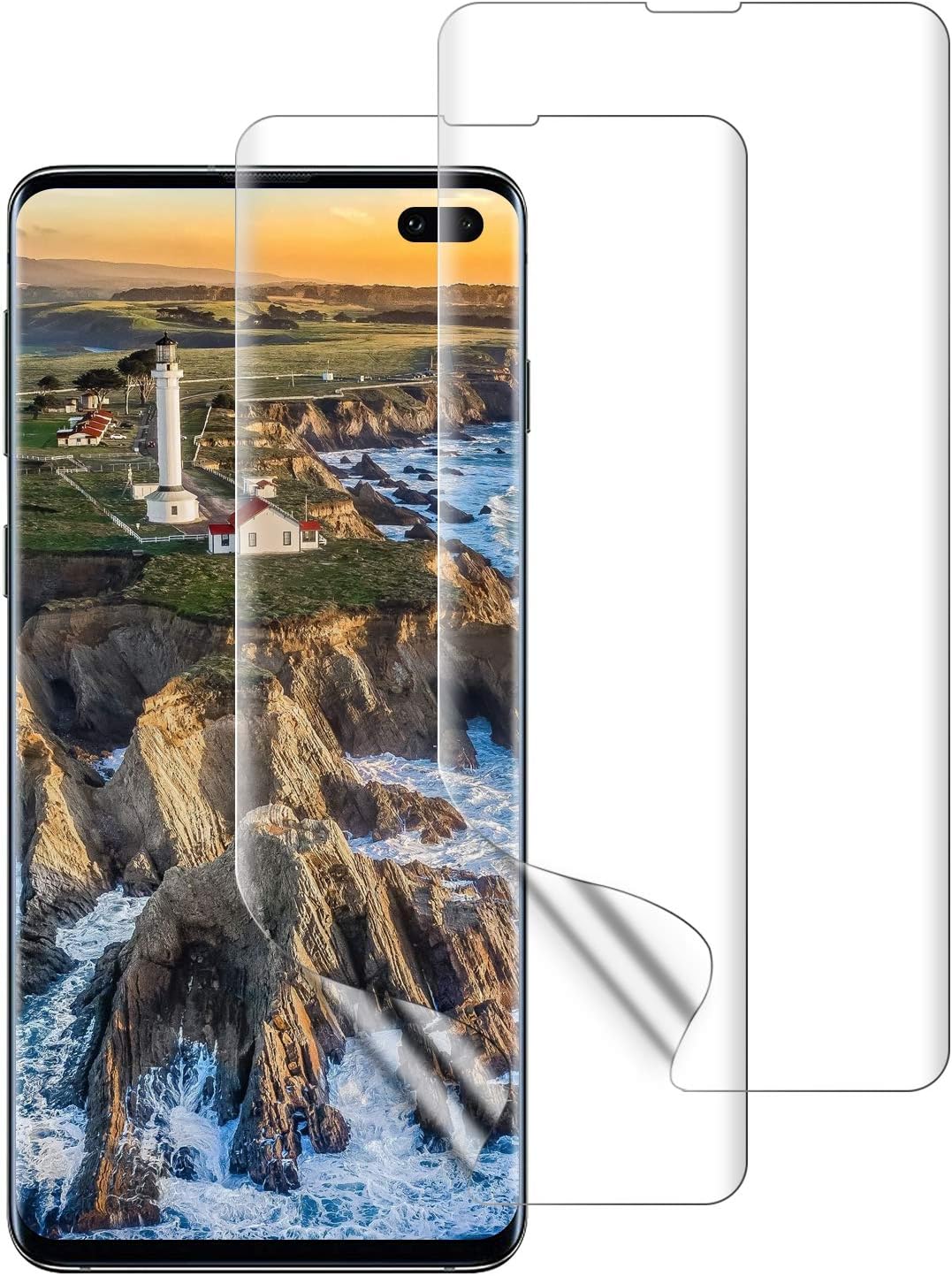 POOPHUNS TPU Screen Protector for Samsung Galaxy S10 Plus, 2 Pack [Not Bulletproof Glass] [Sensitive Fingerprint] TPU Samsung Galaxy S10 Plus Screen Protector [Not for S10, S10e, S10 5G]