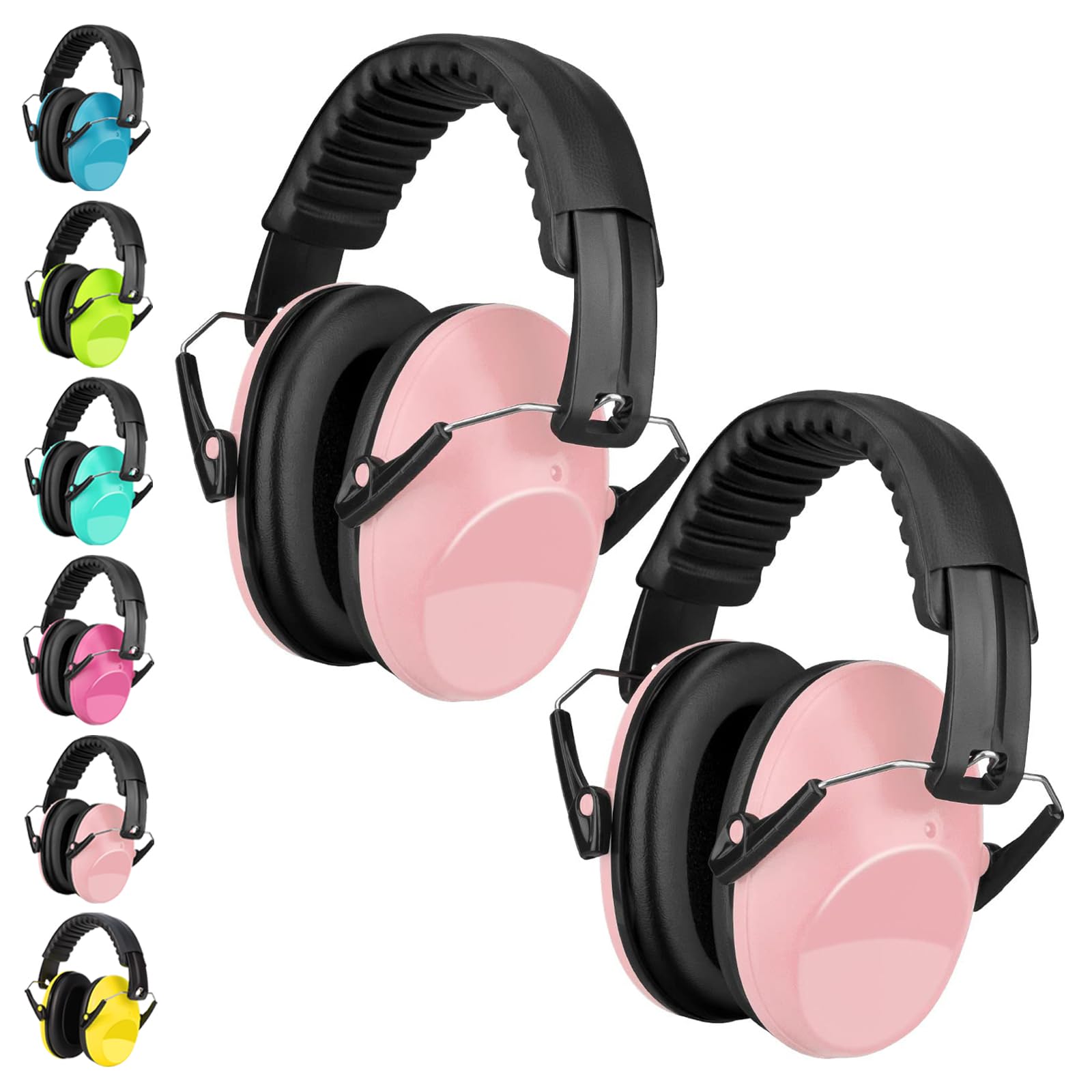 Kids Ear Defenders 2 Pack, BraveKoi Children Noise Cancelling Headphones 26dB SNR Foldable Adjustable Hearing Protection Noise Cancelling Earmuffs for Autism, Boys, Girls, Toddlers (Age 3-16 Year Old)