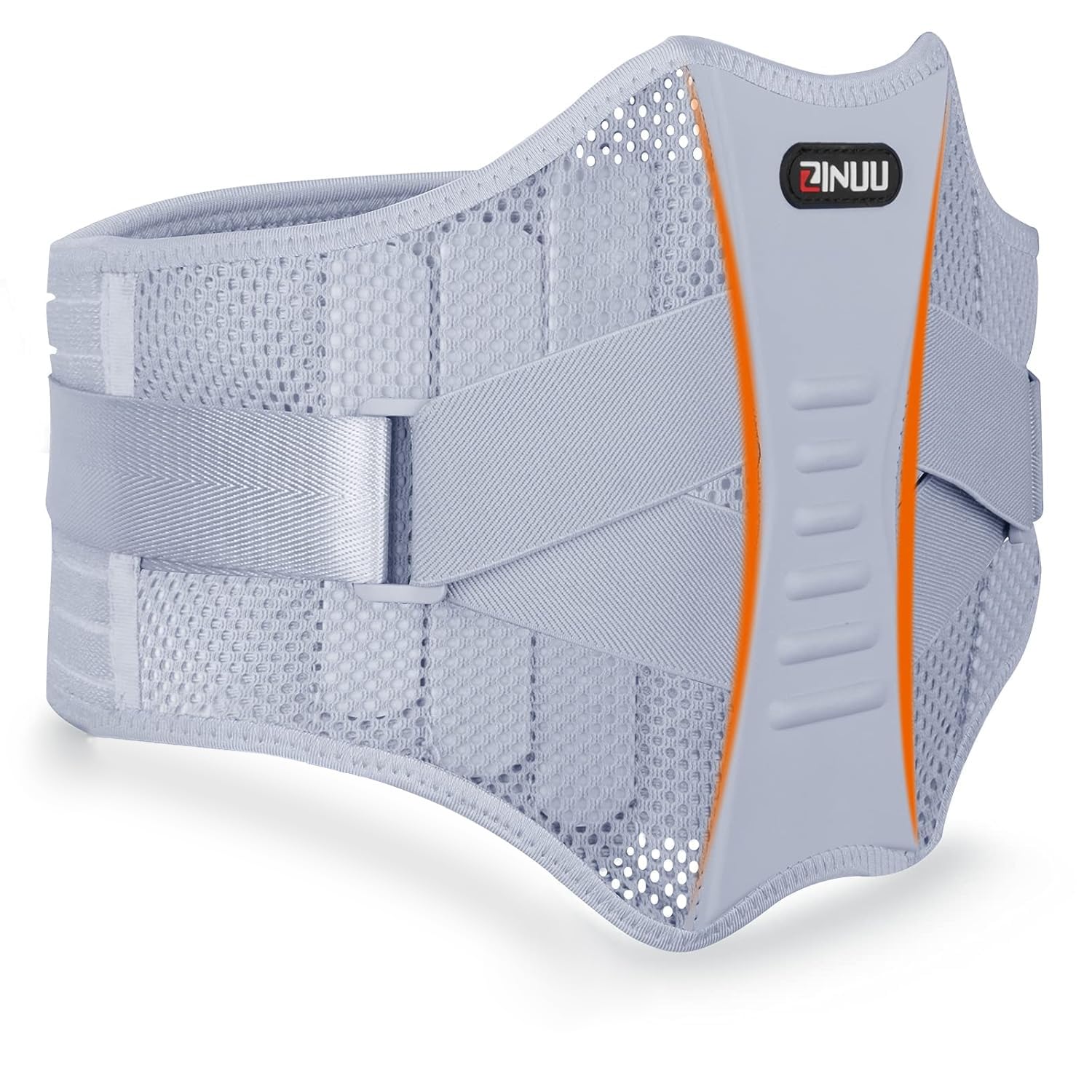 ZINUU Lower Back Support Belt - Back Support Brace with 6 Support Plates, Adjustable Breathable Lumbar Support Brace Waist Belt for Men Women (Universal, Waist 70-120cm)