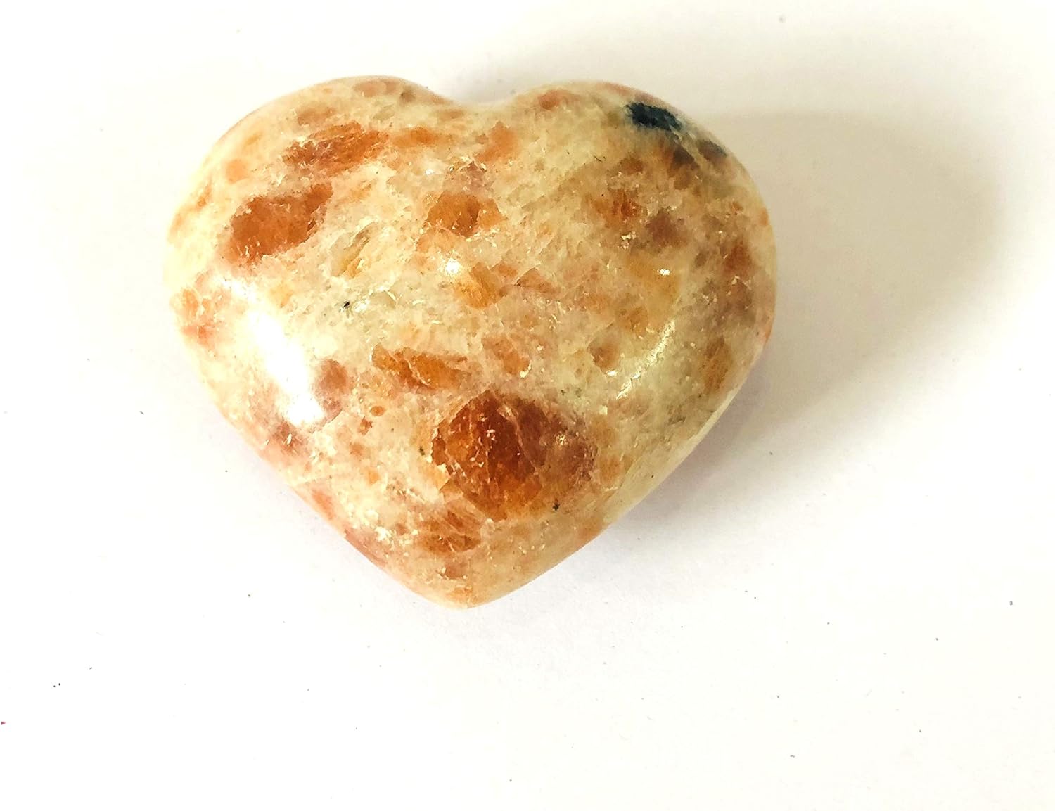 crystalmiracle Sunstone Gemstone Heart 45 MM Crystal Healing Rock Reiki FENG Shui Gift Positive Energy Meditation Peace Love Power