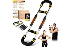 OPDEKEHA Twister Arm Trainer for Men, 6 Adjustable Resistance Levels(30-120 lb) Chest Trainer with 4 Spring & Training Poster, Chest Workout Equipment for Chest Clip Muscle & Arm Strength