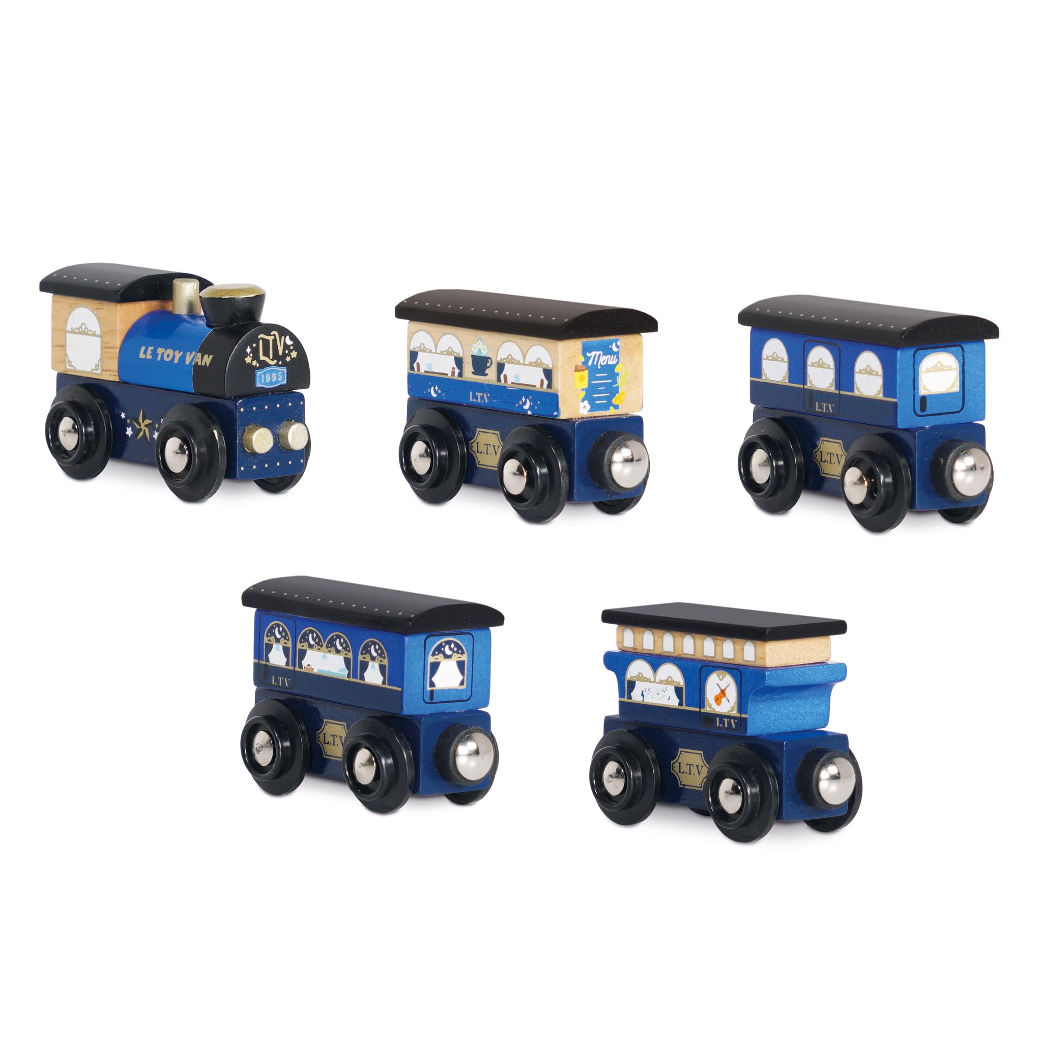 Le Toy Van - Cars & Construction - Twighlight. blue Train - London Train Set for 3 Year Old Boys and Girls -Compatible with all train sets - Role Play Toys - Girls and Boys Toys Age 3 +