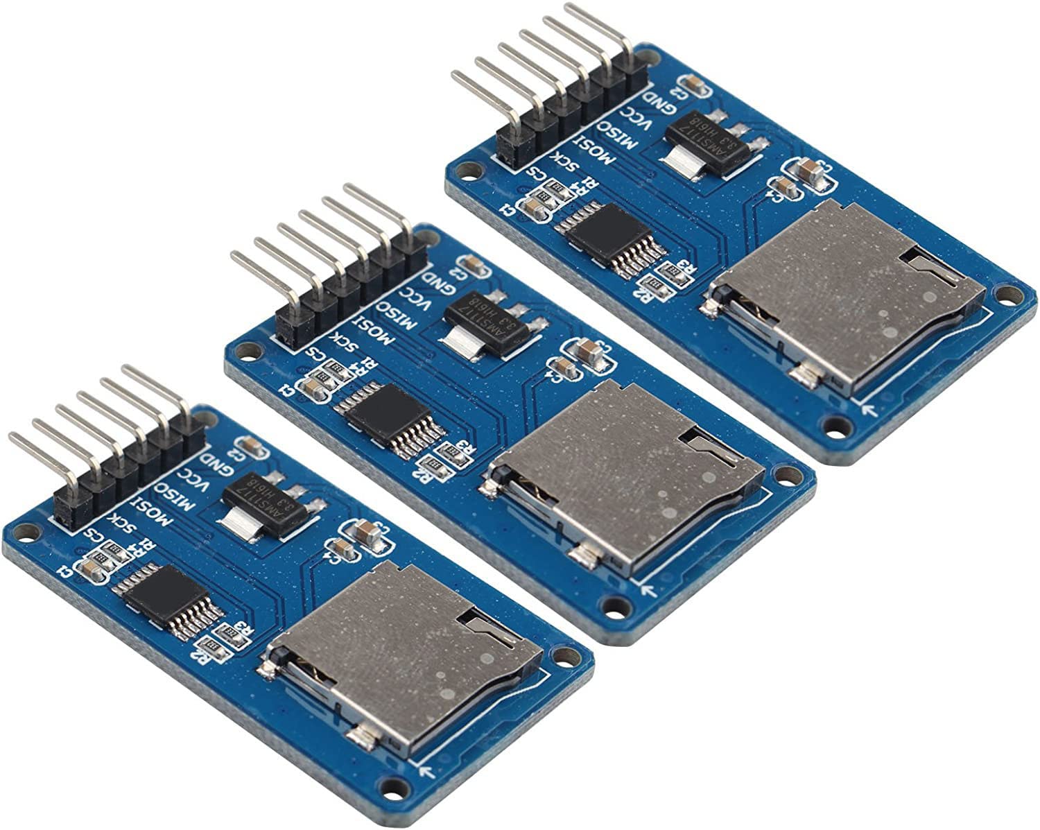 HALJIA 3 PCS SPI Reader Micro SD Memory Card TF Memory Card Shield Module Read Write Data Compatible with Arduino Raspberry Pi