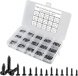 FandWay 750Pcs Small Self Tapping Screws Set M1-M1.7 Black Pan Head for Watch view 7