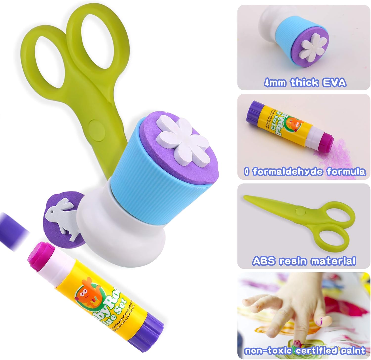Jar Melo Children's Finger Paint Kit; Non-Toxic;Washable; Portable Iron Blue Box; 6 Colors: Toys & Games