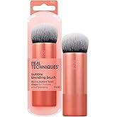 Real Techniques Bubble Blending Makeup Brush, Multipurpose Foundation Brush For Liquid, Cream, & Powder Products, Unique Roun