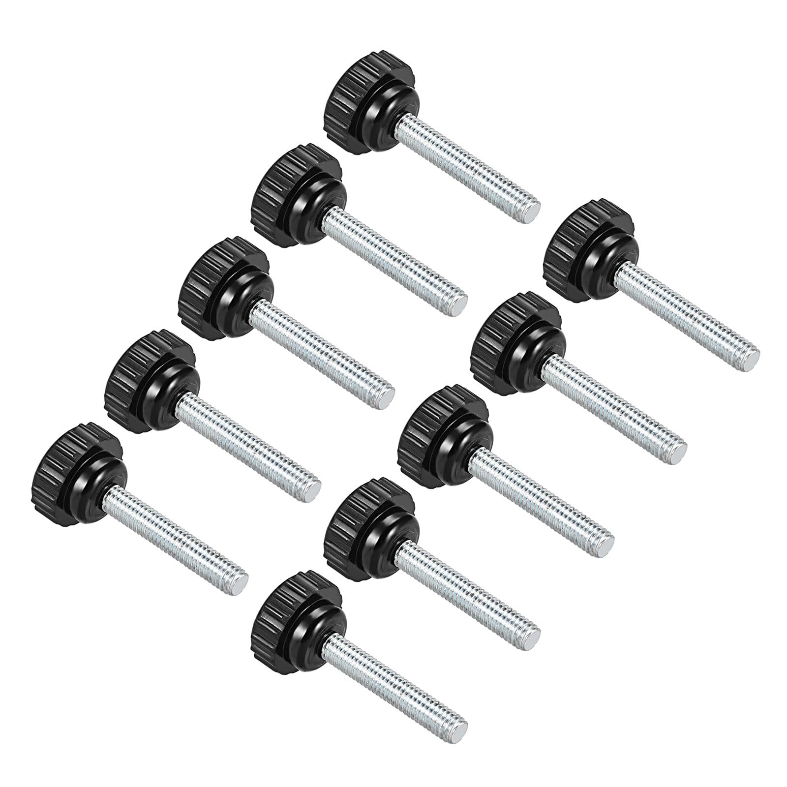 CoCud Knurled Clamping Knobs, M6 x 40mm Male Thread 20mm Head, Thermoset Plastic Thumb Screw Grip Bolt Knobs Black - (Applications: for Lathe Machinery), 10-Pieces