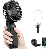 TUNISE Portable Handheld Fan, Portable Fan Rechargeable, 4000mAh, 180° Adjustable, 6 Speed Wind, Display Electricity in Real Time, USB Rechargeable Foldable F an, Quiet Personal Fan as Power Bank