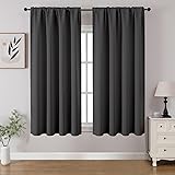 CUCRAF Dark Grey Blackout Curtains 45 inch Length 2