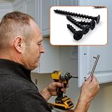 ZHENGYYUU M4 Self-Tapping Screws Wood Assortment 185 Pcs Black Cross Pan Head view 7