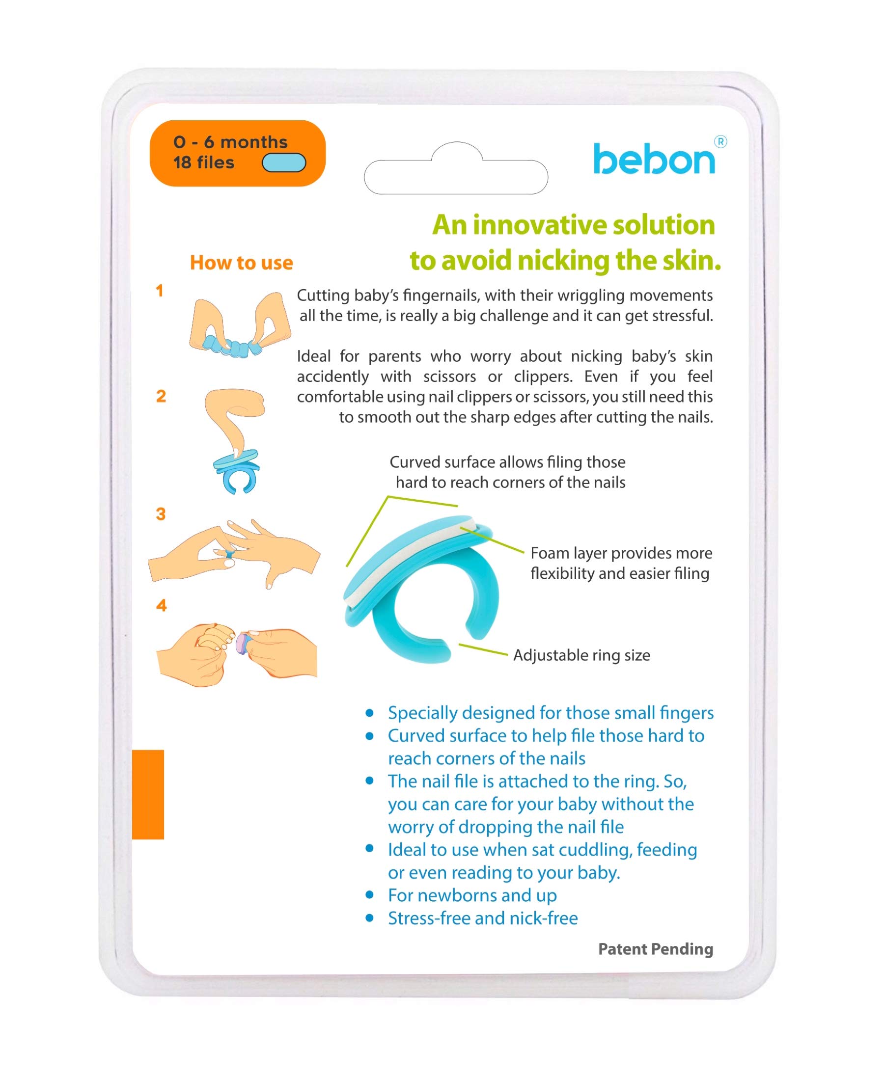 New Stress-Free Baby Nail Care Set for Newborns I No Risk of Injury to Your Child When Shortening, Trimming and Filing Their Fingernails (0-6 Months)
