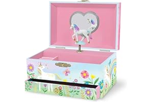 GIGGLE & HONEY Musical Unicorn Kids Jewelry Box - Girls Jewelry Box with Mirror, Unicorn Toys for Girls Age 4-6