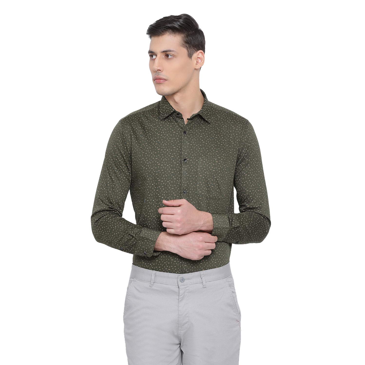 Buy Richlook Men Club Wear Sea Green Slim Fit Printed Shirt at Amazon.in