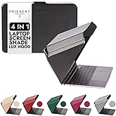 Philbert Danish Design 4-in-1 Laptop Sun Shade Lux Hood - Screen Shade, Privacy Screen, Heat Protection, Contrast Enhancement - Fits 15"-16” Laptops, Self-Standing Cover with Pocket - Black