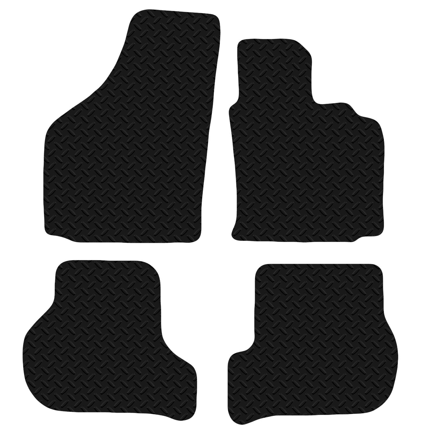 Carsio Car Mats 4pc Set For VW Golf MK5 2003-2008 Tailored Fit Rubber Floor Mat Complete Accessory Black Custom Fitted - Anti-Slip Backing, Heavy Duty & Waterproof