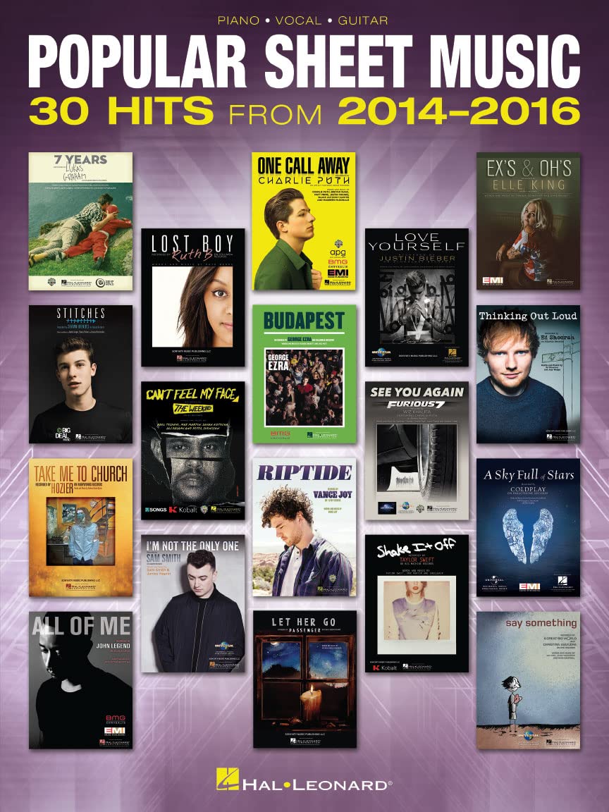 Popular Sheet Music - 30 Hits from 2014-2016 (Piano Vocal Guitar Book)