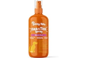 Zesty Paws Flea and Tick Spray for Dogs - Kill Fleas, Ticks & Their Eggs - Veterinarian Formulated - Soothes Itchy & Irritated Dog Skin - Cedarwood Oil, Rosemary Oil & Peppermint Oil