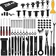 GOOACC 238Pcs Trim Removal Tool, Auto Push Pin Bumper Retainer Clip Set Fastener Terminal Remover Tool Adhesive Cable Clips Kit Car Panel Radio Removal Auto Clip Pliers, Black