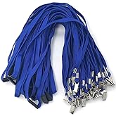 Bird Fiy Lanyards Breakaway Bulk Blue Lanyards Neck Flat Safety Badge Lanyard Bulldog Clip (Blue, 25 PCS)