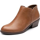 DREAM PAIRS Women's Ankle Boots Low Chunky Heel Comfortable Short Fall Booties Shoes