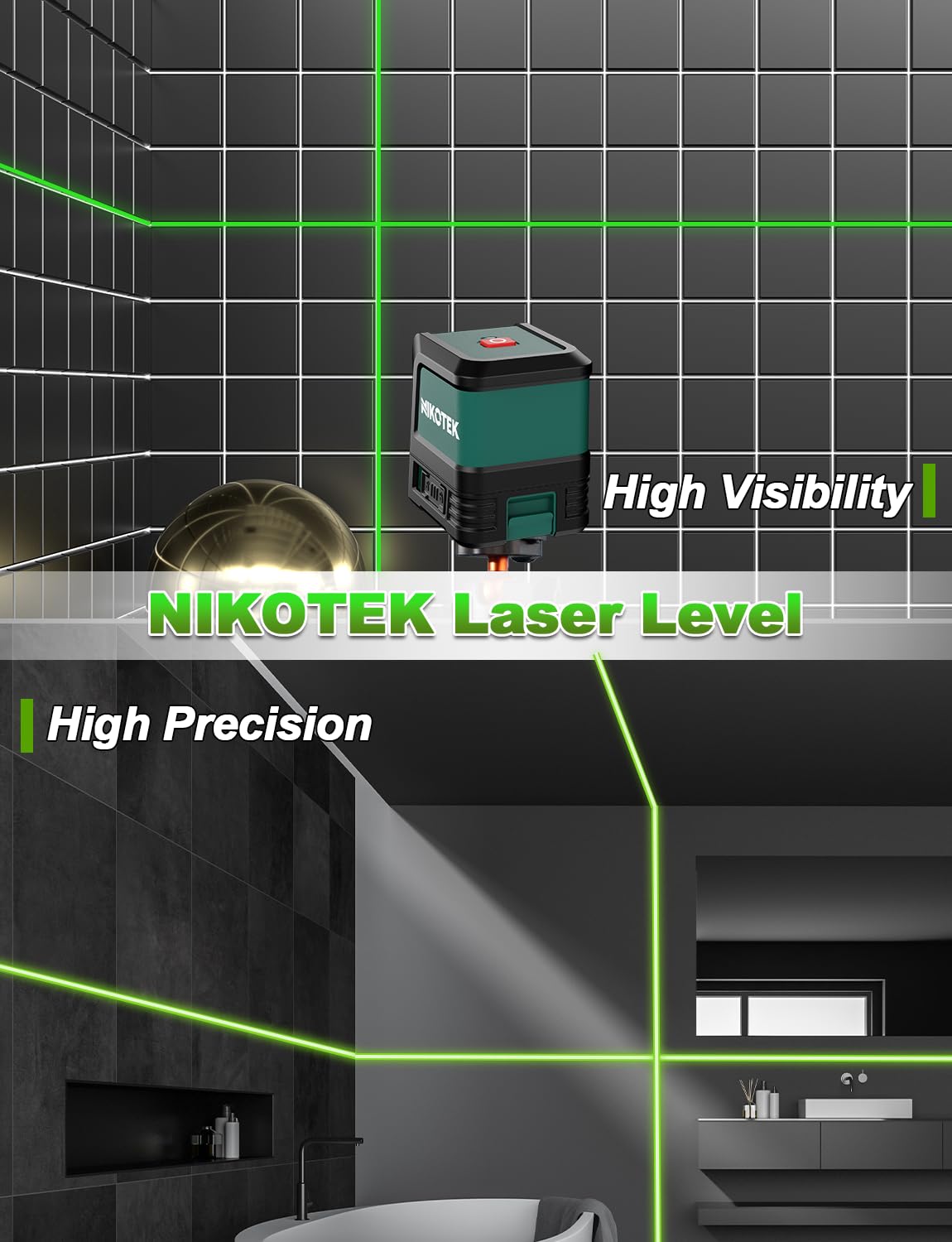 Nikotek Laser Level, Self-leveling Green Line Laser