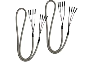 GINTOOYUN Breadboard Jumper Cables 2x4P 60CM Female to Female Dupont Cable with White PVC Shell for Arduino Raspberry PI DIY Prototyping