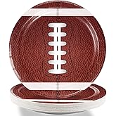 50PCS Football Party Paper Plates, Disposable Football Plates, Perfect for Super Bowl Game Day Birthday Party Supplies Decorations
