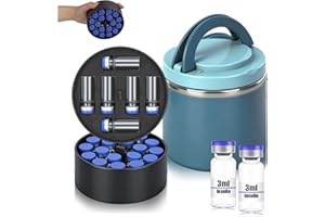 LengKe 3ml Vial Inserts with 1 Food Jar 22oz for Refrigerator & Travel, Fits 1ml 2ml 3ml Peptide Vial Storage, 26 Vials Holde