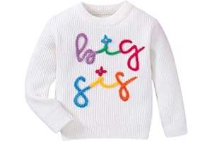 Xinhuida Baby Boys Girls Big Sister Brother Sweater Outfit Knitted Pullover Lil BRO SIS Sibling Long Sleeve Tops Clothes