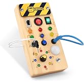 Montessori Busy Board for 1-3 Toddlers | LED Light, Sensory Learning Toy