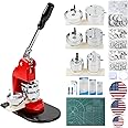 Happizza Button Maker Machine Multiple-Sizes - Button Pin Maker 1.25+2.25+3inch, Interchangeable Button-models Badge Button Press Machine with 300 Sets Button Maker Supplies &Circle Cutter&Cutting Mat