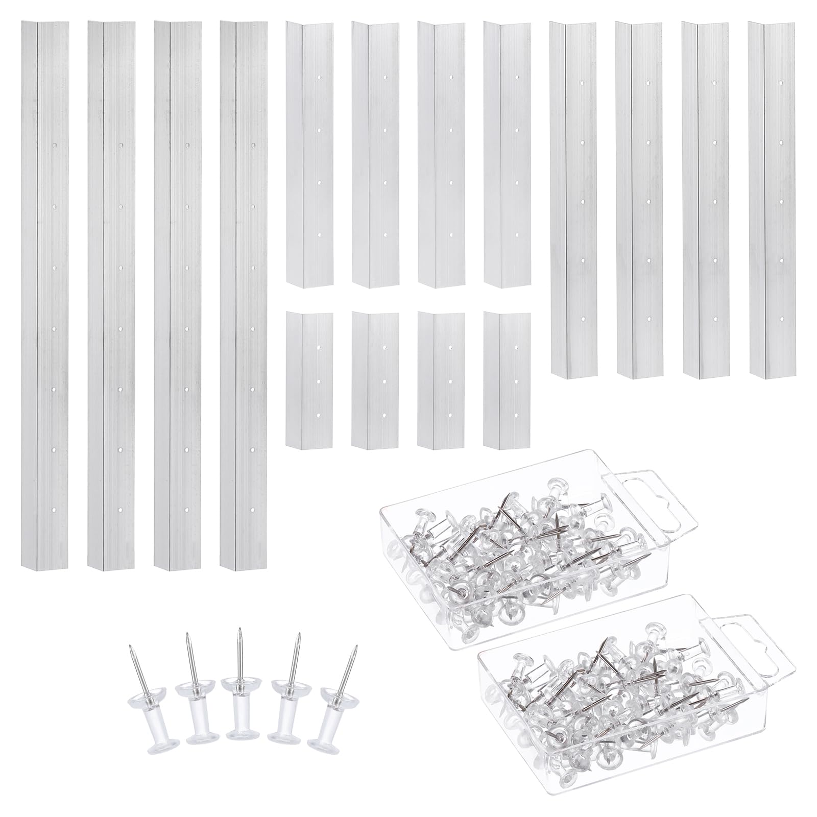 PATIKIL 4 Pack Layout Block System for Stained Glass Panels 12" 8" 6" 3", 16 Pcs Panels with 100 Push Pins for Stained Glass Making Craft